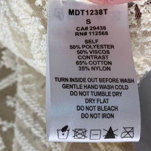 Miss Me Tan Tank with Ivory Lace Sheer back Size Small - Picture 7 of 7